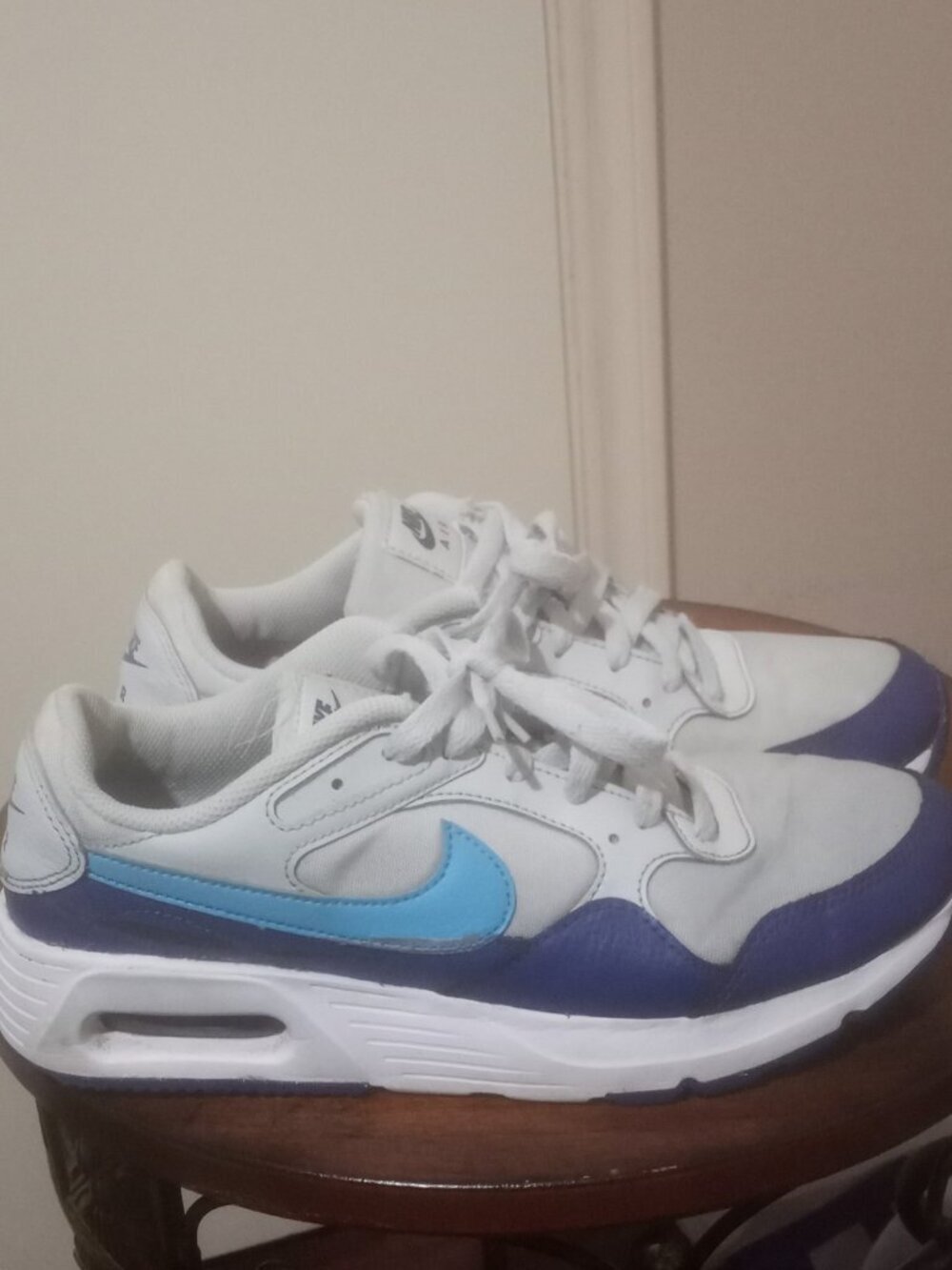 Nike Air Max Shoes Mens Size 7.5 White Blue CW4555-012 Running Sneakers Athletic